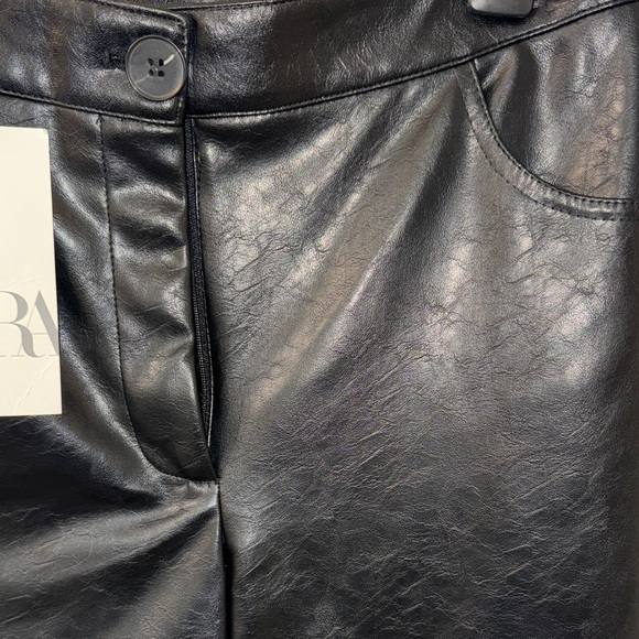 Zara Black Faux Leather Skorts - Picture 5 of 5